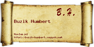 Buzik Humbert névjegykártya